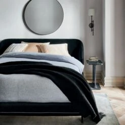 I Beam Black Marble Side Table -Home Series Shop AntoniBlackQueenBedAG21 1x1