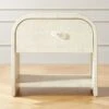 Archer White Lacquered Linen Nightstand With Drawer -Home Series Shop ArcherNightstandSHF19 1x1