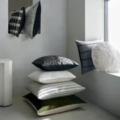 Keelie Ivory Grid Throw Pillow With Down-Alternative Insert 23" -Home Series Shop ArrowEmbroideredPillowFB21 1x1 2