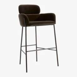 Azalea Mink Bar Stool -Home Series Shop AzaleaBarstool30inBkMink3QS19