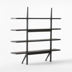 Azzurra Black Metal And Wood Bookshelf -Home Series Shop AzzurraBookcase3QBSSF22