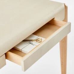Beto White Shagreen Desk With Drawer -Home Series Shop BetoIvoryShagreenDeskAVSSF23