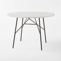 Pavilion Black Metal Outdoor Bistro Table With Marble Top Model 6340 -Home Series Shop BistroTableBlackNMarble3QSSS23