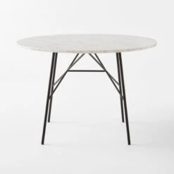 Pavilion Black Metal Outdoor Bistro Table With Marble Top Model 6340 -Home Series Shop BistroTableBlackNMarbleSOSSS23