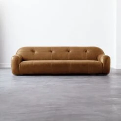 Brace Leather Tufted Sofa