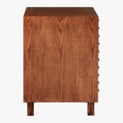 Inline Oak Wood 4-Drawer File Cabinet With Brass Handles -Home Series Shop BrassInlineFileDrawersSDF17