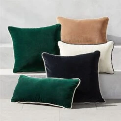 Bronte Green Velvet Outdoor Throw Pillow 23''x11'' -Home Series Shop BronteVelvetGroupFHS23