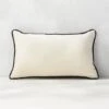20''x12'' Bronte Recycled Velvet Black And White Outdoor Throw Pillow -Home Series Shop BronteVlvtBkWtPllw20x12inSHS22