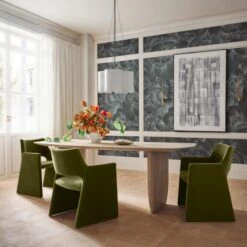 Foley Olive Green Velvet Dining Armchair -Home Series Shop CB2FA23 14B V5