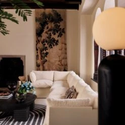 Ori Globe Floor Lamp With Black Wood Base -Home Series Shop CB2FA23 BID 05 Det V1