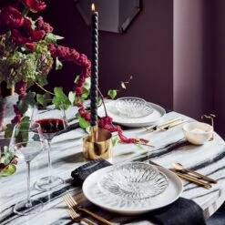 Eyelet Black Linen Napkin -Home Series Shop CB2HOL21 14A heroOC21 1x1