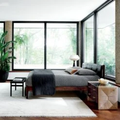 Maraba Black Leather Queen Bed -Home Series Shop CB2SP22 08A V1