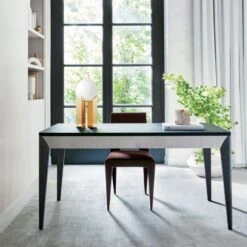 Scuro 2-Drawer Black Oak Wood Desk -Home Series Shop CB2SP22 15A V1 RET