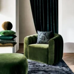 Fitz Channeled Green Velvet Swivel Chair 10 Fitz Channeled Green Velvet Swivel Chair -Home Series Shop CB2SP22 PR 06A hero