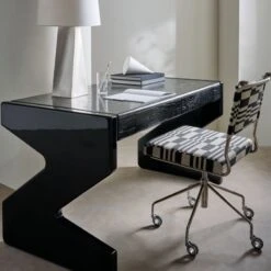 Vicino Black And White Patterned Upholstered Office Chair -Home Series Shop CB2SP23 10G V2