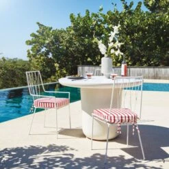 Pavilion Ivory Outdoor Dining Armchair With Striped Sunbrella ® Cushion Model 6470 Set Of 2 12 Pavilion Ivory Outdoor Dining Armchair With Striped Sunbrella ® Cushion Model 6470 Set Of 2 -Home Series Shop CB2SU22 14A v1 RET