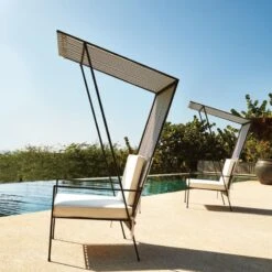 Pavilion Black Outdoor Cabana Chair With Sunbrella Cushion And Shade Model 6571 -Home Series Shop CB2SU22 17A v5 RET