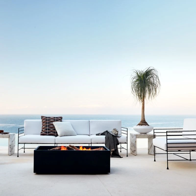 Ilise White Marble Outdoor Side Table 5 Ilise White Marble Outdoor Side Table - Image 3