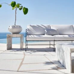 Marteau Black Iron Outdoor Sofa With White Sunbrella® Cushions -Home Series Shop CB2SU23 10D RET 1