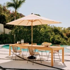 Pinet Teak Outdoor Dining Table 12' -Home Series Shop CB2SU23 RC 01A HERO