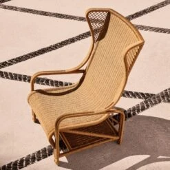 Remo Rattan Wingback Outdoor Lounge Chair -Home Series Shop CB2SU23 RC 03A Det 006