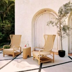 Remo Rattan Wingback Outdoor Lounge Chair -Home Series Shop CB2SU23 RC 03A HERO