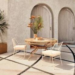 Pavilion Ivory Outdoor Dining Armchair With Ivory Sunbrella Cushion Model 6470 -Home Series Shop CB2SU23 RC 03B V2