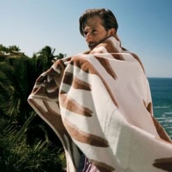 Gato Organic Cotton Tiger Print Beach Towel -Home Series Shop CB2SU23 RC EDT 04A 192 sky