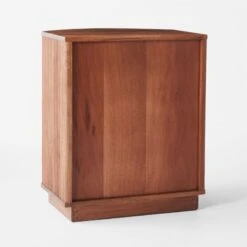 Cameo Curved Midtone Acacia Wood Nightstand -Home Series Shop CameoMidtoneNightstand3QBSSF23