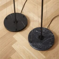 Campana Marquina Black Marble Floor Lamp -Home Series Shop CampanaBkMrqMrbFloorLampAV5SHF22