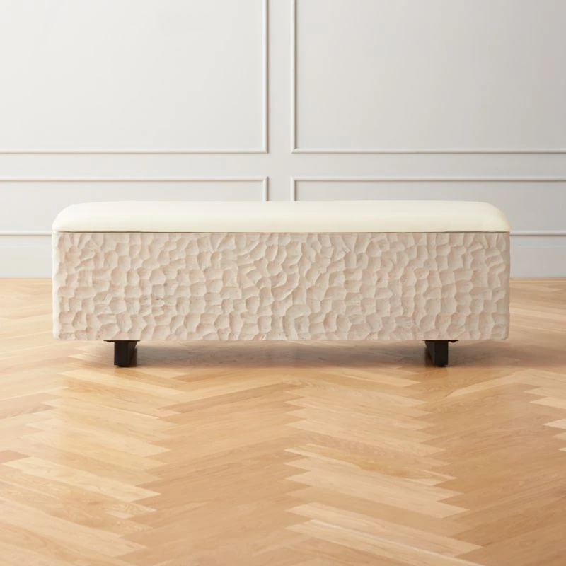 Carve Ivory Storage Bench 3 Carve Ivory Storage Bench