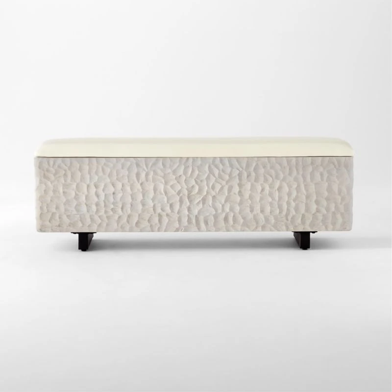 Carve Ivory Storage Bench 5 Carve Ivory Storage Bench - Image 3