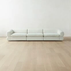 Chale 3-Piece Ivory White Boucle Sectional Sofa