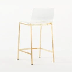 Chiaro Clear Counter Stool Gold -Home Series Shop ChiaroClrCntrStl24inGold3QBSSS21