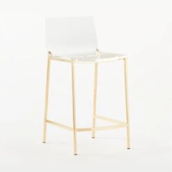 Chiaro Clear Counter Stool Gold -Home Series Shop ChiaroClrCntrStl24inGold3QSSS21