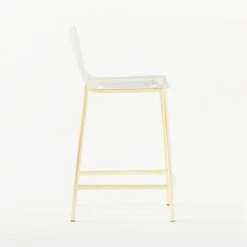 Chiaro Clear Counter Stool Gold -Home Series Shop ChiaroClrCntrStl24inGoldSDSSS21