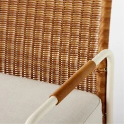 Colombe Ivory Metal And Rattan Outdoor Lounge Chair With Ivory Sunbrella® Cushions -Home Series Shop ColombeBlancLoungeChairAVSSS23