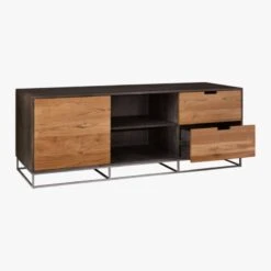 Congo Wood Media Console 65'' -Home Series Shop CongoMediaCredenzaLarge3QAVS17