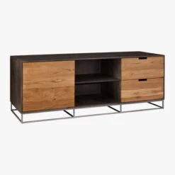 Congo Wood Media Console 65'' -Home Series Shop CongoMediaCredenzaLarge3QS17