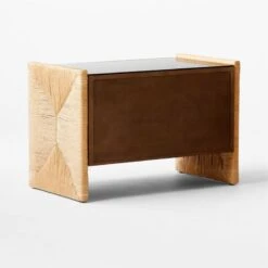 Crillo 2-Drawer Brown Nightstand With Mirror Top -Home Series Shop CrilloNatNightstand3QBSSF21