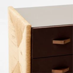 Crillo 2-Drawer Brown Nightstand With Mirror Top -Home Series Shop CrilloNatNightstandAVSSF21