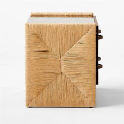 Crillo 2-Drawer Brown Nightstand With Mirror Top -Home Series Shop CrilloNatNightstandSDSSF21