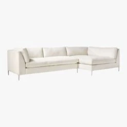 Decker 2-Piece L-Shaped White Performance Fabric Sectional Sofa With Right Arm Chaise 12 Decker 2-Piece L-Shaped White Performance Fabric Sectional Sofa With Right Arm Chaise -Home Series Shop DeckerSnow2PCRAChsLASf3QFF19