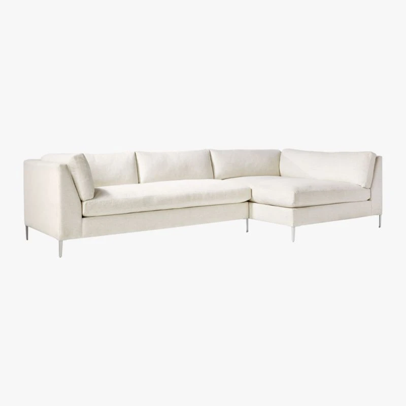 Decker 2-Piece L-Shaped White Performance Fabric Sectional Sofa With Right Arm Chaise 6 Decker 2-Piece L-Shaped White Performance Fabric Sectional Sofa With Right Arm Chaise - Image 4