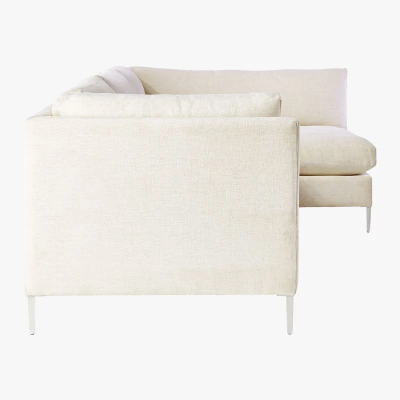 Decker 2-Piece L-Shaped White Performance Fabric Sectional Sofa With Right Arm Chaise 7 Decker 2-Piece L-Shaped White Performance Fabric Sectional Sofa With Right Arm Chaise - Image 5