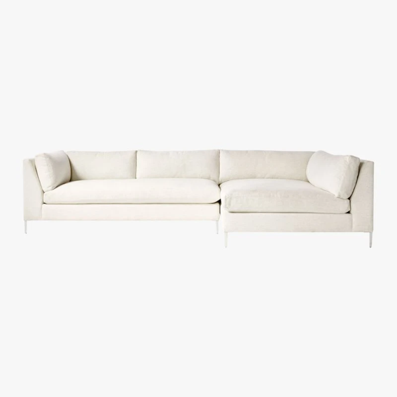 Decker 2-Piece L-Shaped White Performance Fabric Sectional Sofa With Right Arm Chaise 5 Decker 2-Piece L-Shaped White Performance Fabric Sectional Sofa With Right Arm Chaise - Image 3