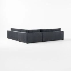 Deseo 3-Piece Modular Charcoal Grey Performance Velvet Sectional Sofa -Home Series Shop Deseo3PcChrcVlvtSectSofa3QBSSF23