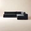 Deseo 3-Piece Modular Charcoal Grey Performance Velvet Sectional Sofa -Home Series Shop Deseo3PcChrcVlvtSectSofaSHF23