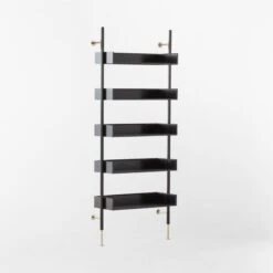 Effie Black Oak Wall Mount Bookshelf -Home Series Shop EffieEbonizedOakBookcase3QSSF22