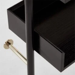 Effie Black Oak Wall Mount Bookshelf -Home Series Shop EffieEbonizedOakBookcaseAVSSF22